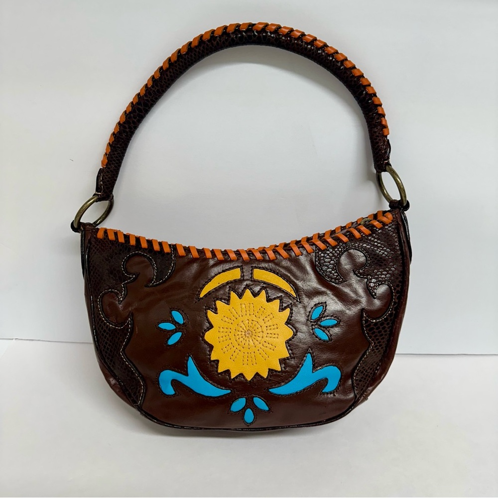 Vintage Boho BCBG Girl Leather Handbag, Shoulder Bag, Purse - Picture 2 of 9